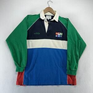 Vintage Lansdowne Rugby Shirt men's Large Colorblock Ireland Wales Six Nations